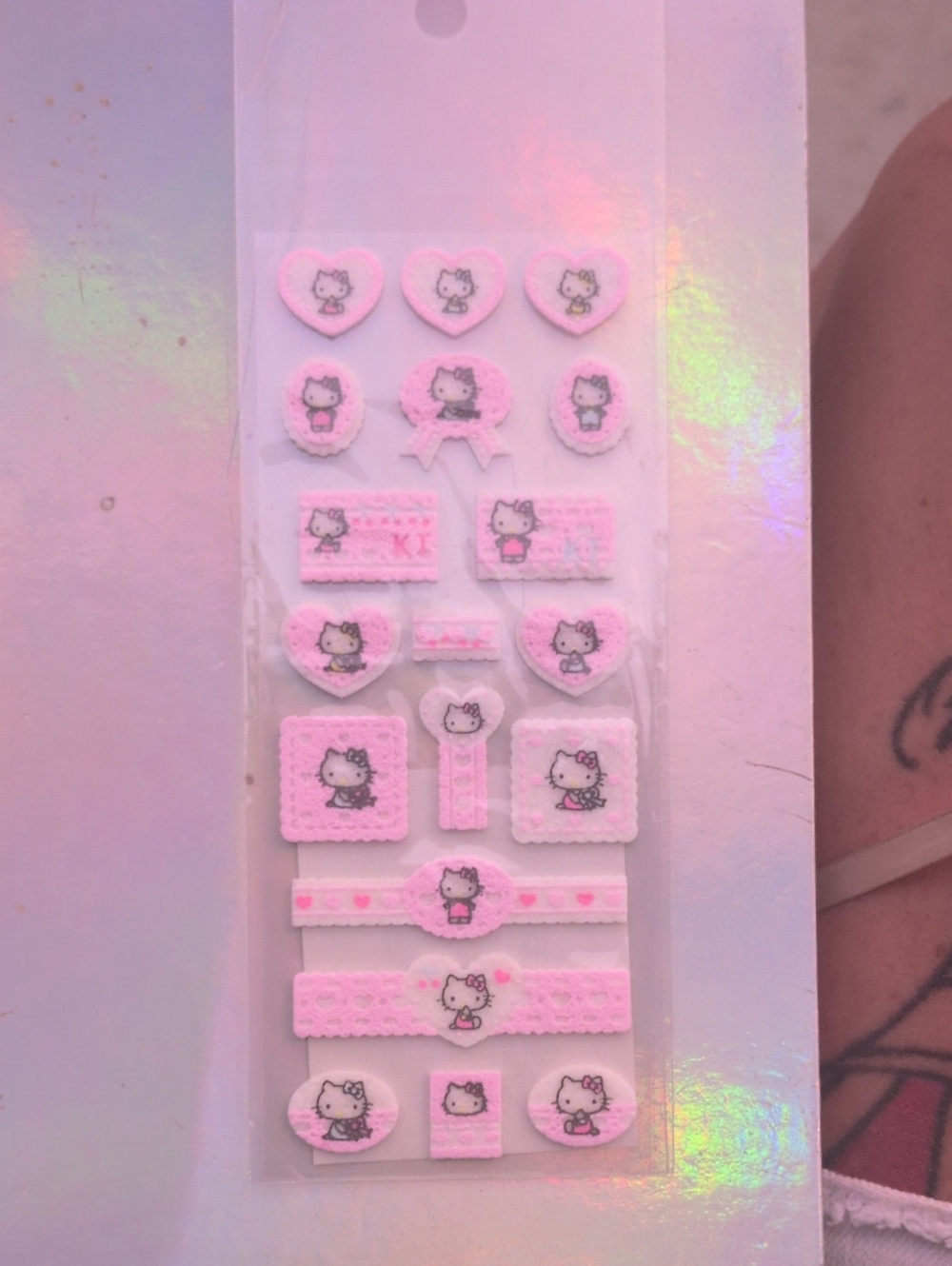 Hello Kitty Pink Puffy Sticker Sheet for Kids Accessories